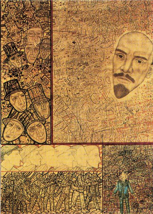 Pavel Filonov Goelro Lenin's Plan for the Electrification of Russia - Canvas Print