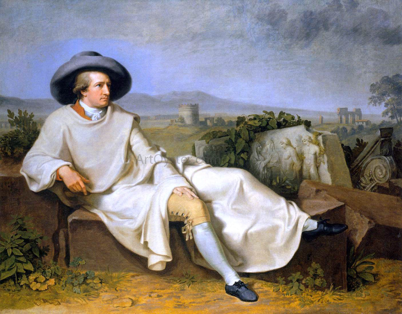 Johann Wilhelm Tischbein Goethe in the Roman Campagna - Canvas Print
