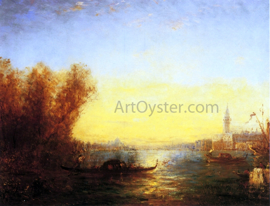 Felix Ziem Gondolas on the Lagoon, Venice - Canvas Print