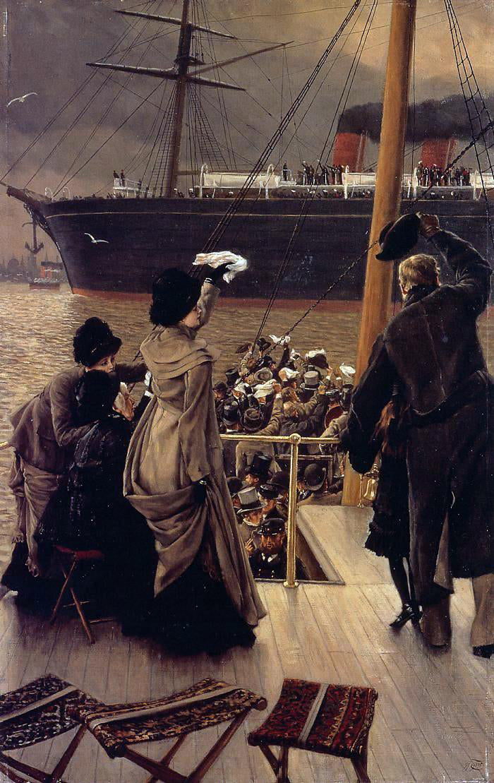 James Tissot Goodby, on the Mersey - Canvas Print