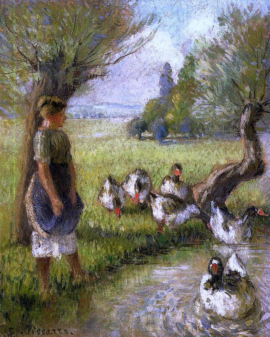 Camille Pissarro Goose Girl - Canvas Print