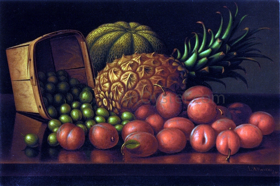 Levi Wells Prentice Gooseberries, Plums, Pineapple and Cantaloupe - Canvas Print