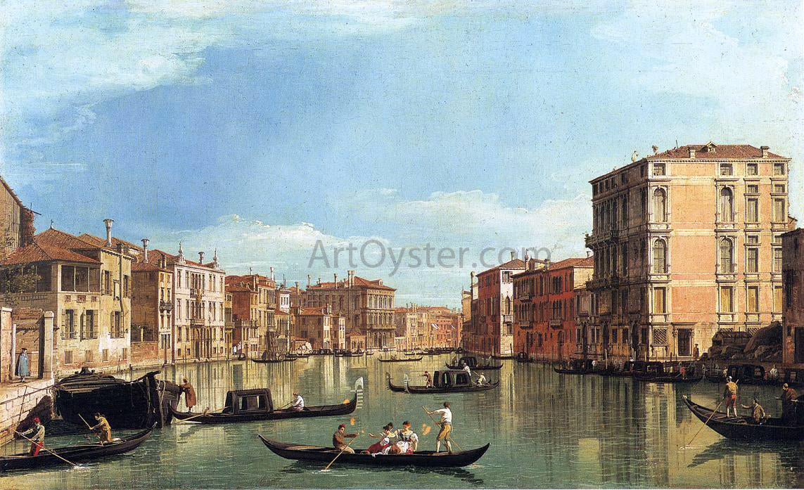Canaletto At the Grand Canal Between the Palazzo Bembo and the Palazzo Vendramin - Canvas Print