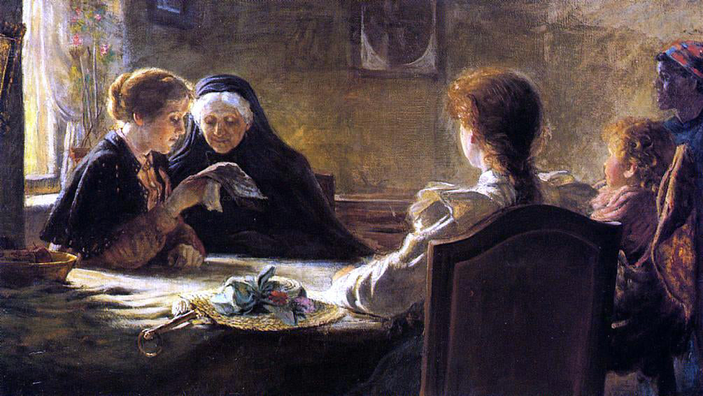 Frank Hector Tompkins Grandmother's Approval - Canvas Print