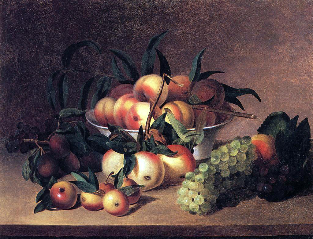 James Peale Grapes, Apples and Bowl of Peaches - Canvas Print