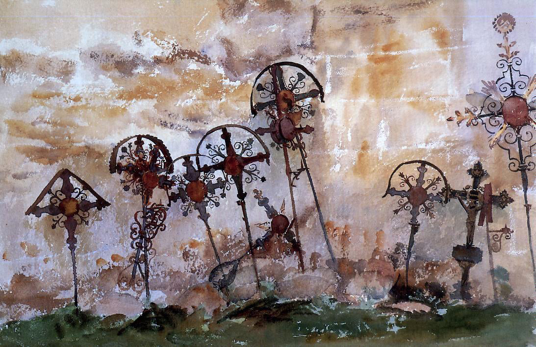 John Singer Sargent Graveyard in the Tyrol - Canvas Print