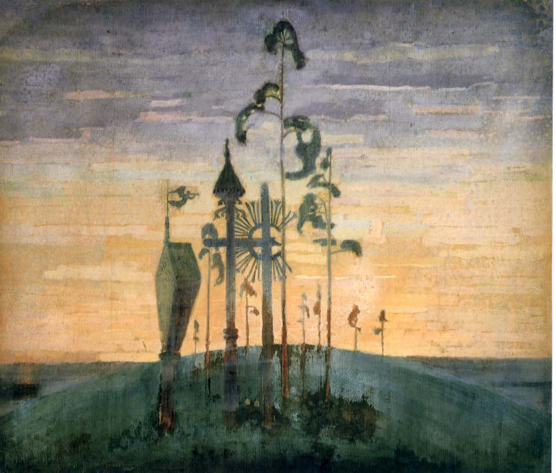 Mikalojus Ciurlionis Graveyard Motif - Canvas Print