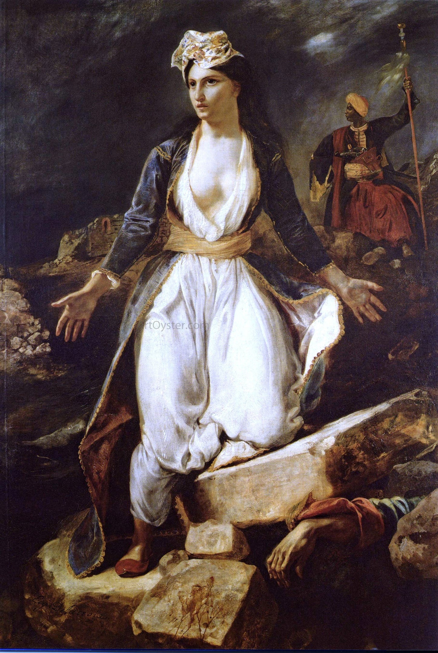 Eugene Delacroix Greece on the Ruins of Missolonghi - Canvas Print