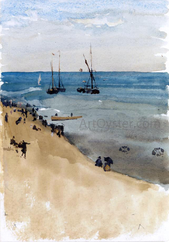 James McNeill Whistler Green and Silver - The Bright Sea, Dieppe - Canvas Print
