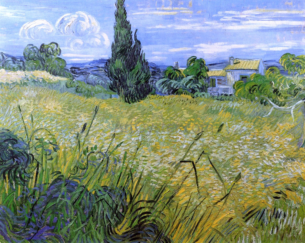 Vincent Van Gogh Green Wheat Field with Cypress - Canvas Print