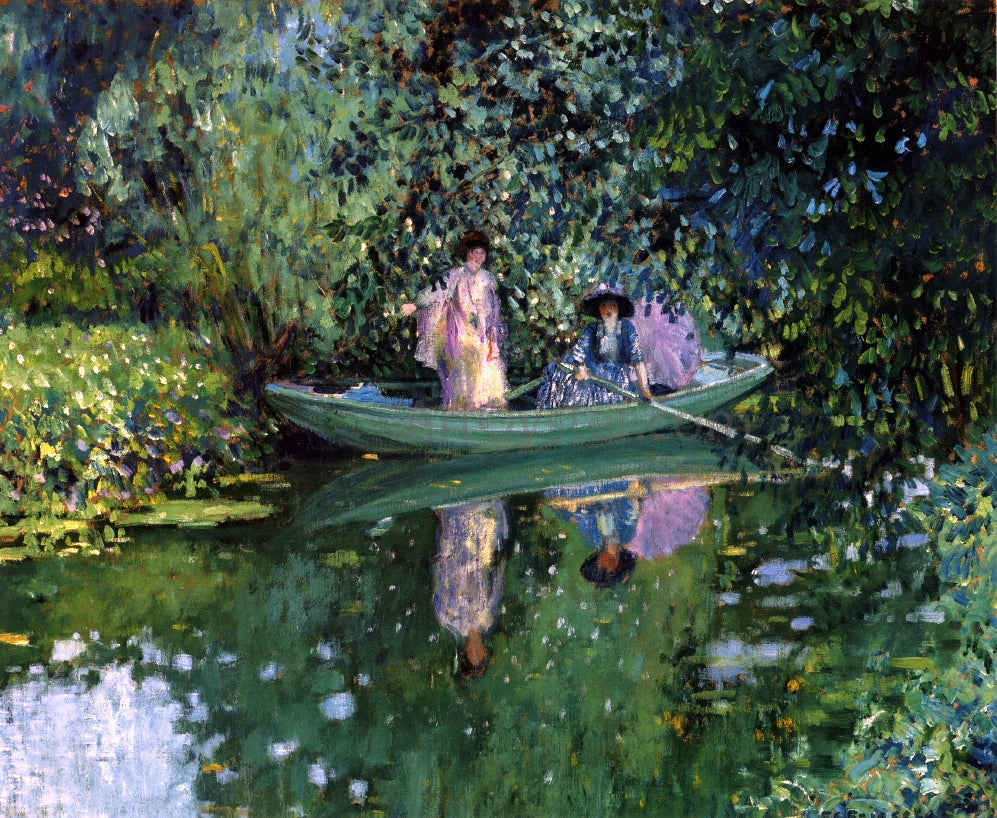 Frederick Carl Frieseke Grey Day on the River (also known as Two Ladies in a Boat) - Canvas Print