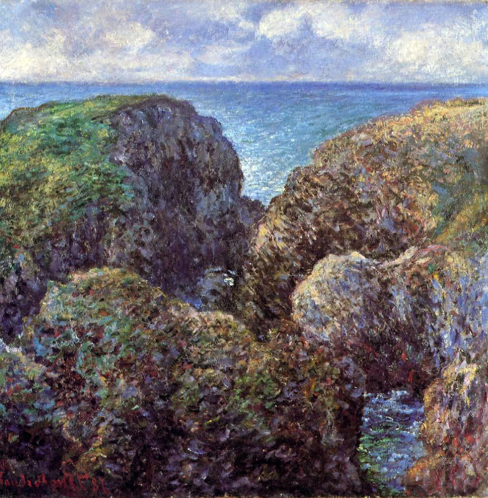 Claude Oscar Monet Group of Rocks at Port-Goulphar - Canvas Print