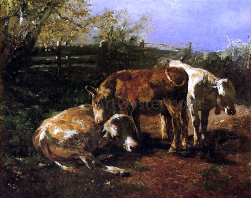 Anton Braith Group of Three Cows - Canvas Print