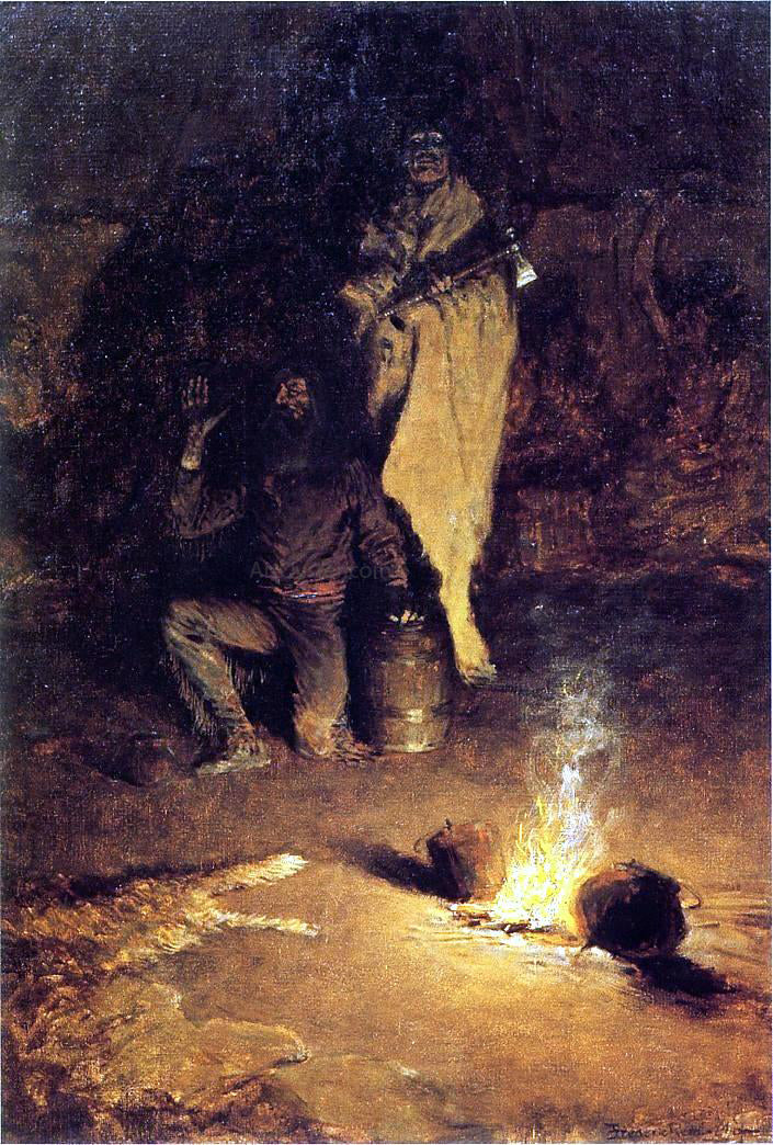 Frederic Remington Guard of the Whiskey Trader - Canvas Print