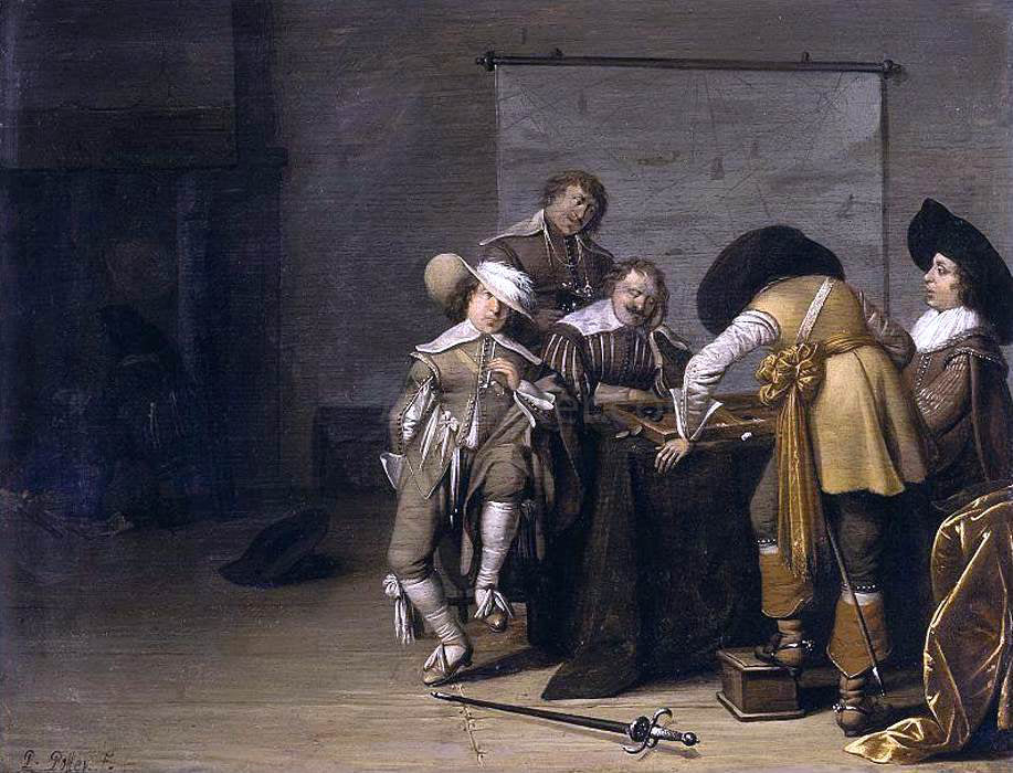 Pieter Symonsz Potter Guardroom Interior - Canvas Print