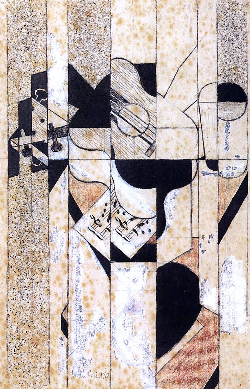 Juan Gris Guitar and Glass - Canvas Print