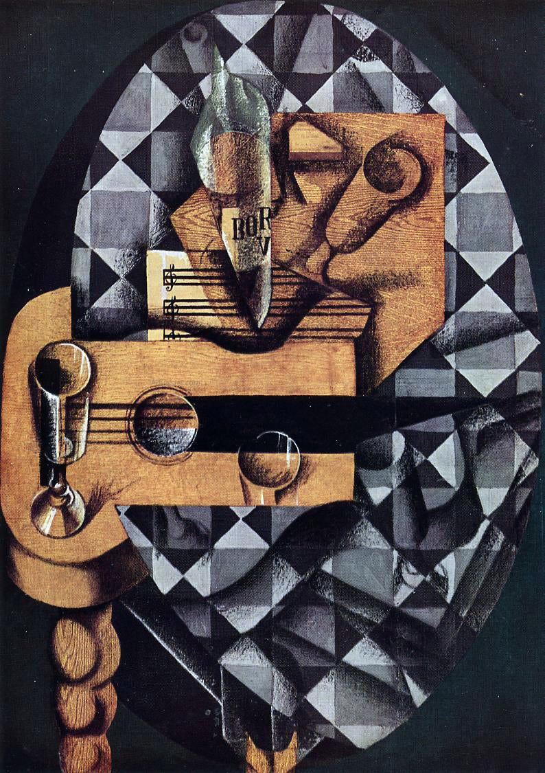 Juan Gris Guitar, Glasses and Bottle - Canvas Print