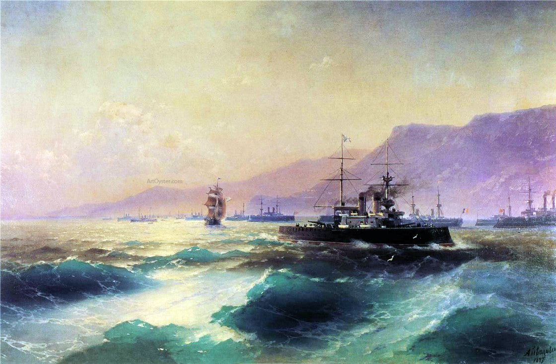 Ivan Constantinovich Aivazovsky Gunboat off Crete - Canvas Print