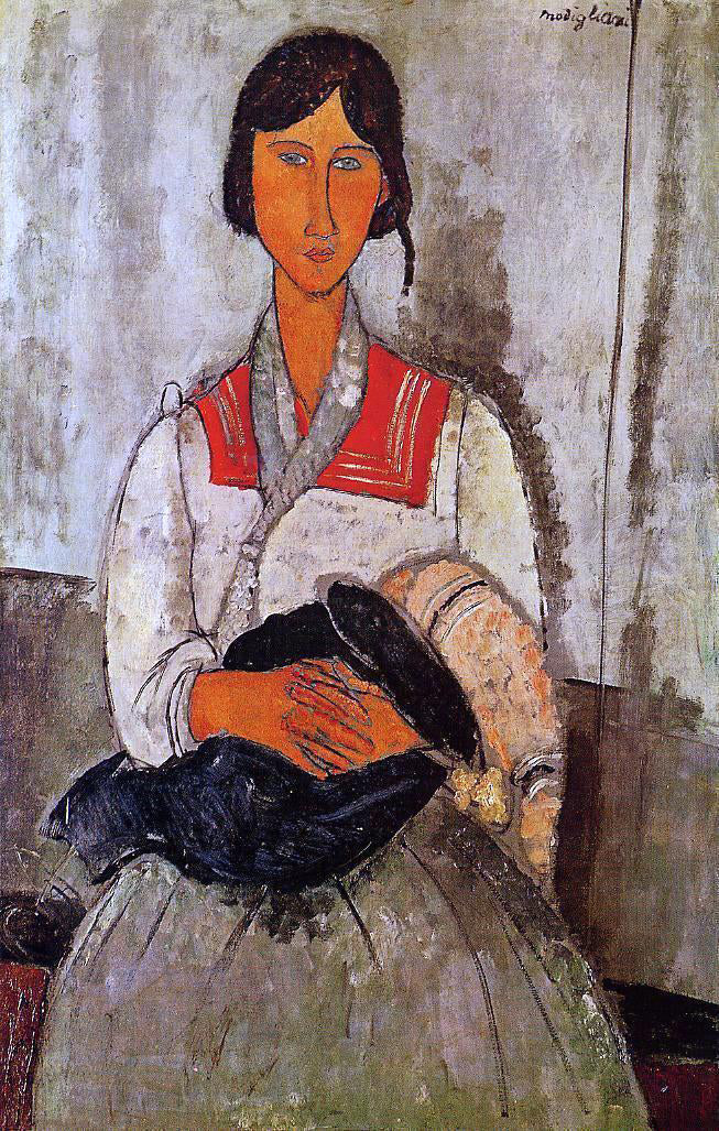 Amedeo Modigliani Gypsy Woman with Baby - Canvas Print