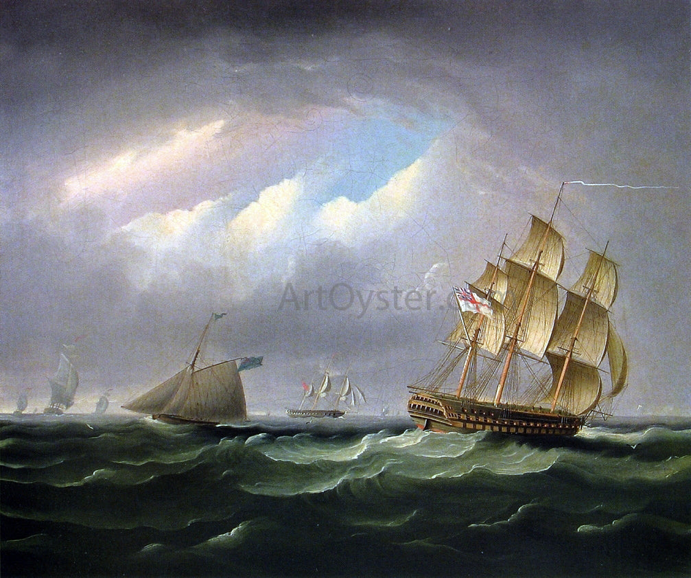 James E Buttersworth H. M. S. Brunswick - Canvas Print
