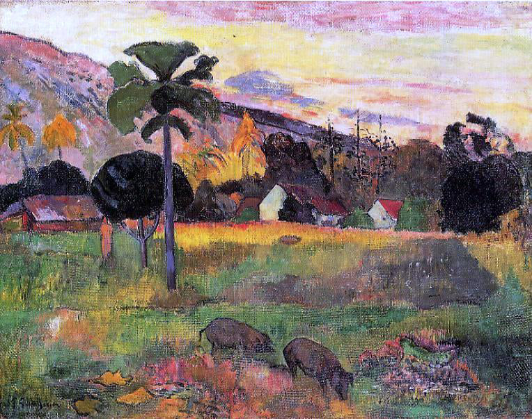 Paul Gauguin Haere Mai Venezi (also known as Come Here) - Canvas Print