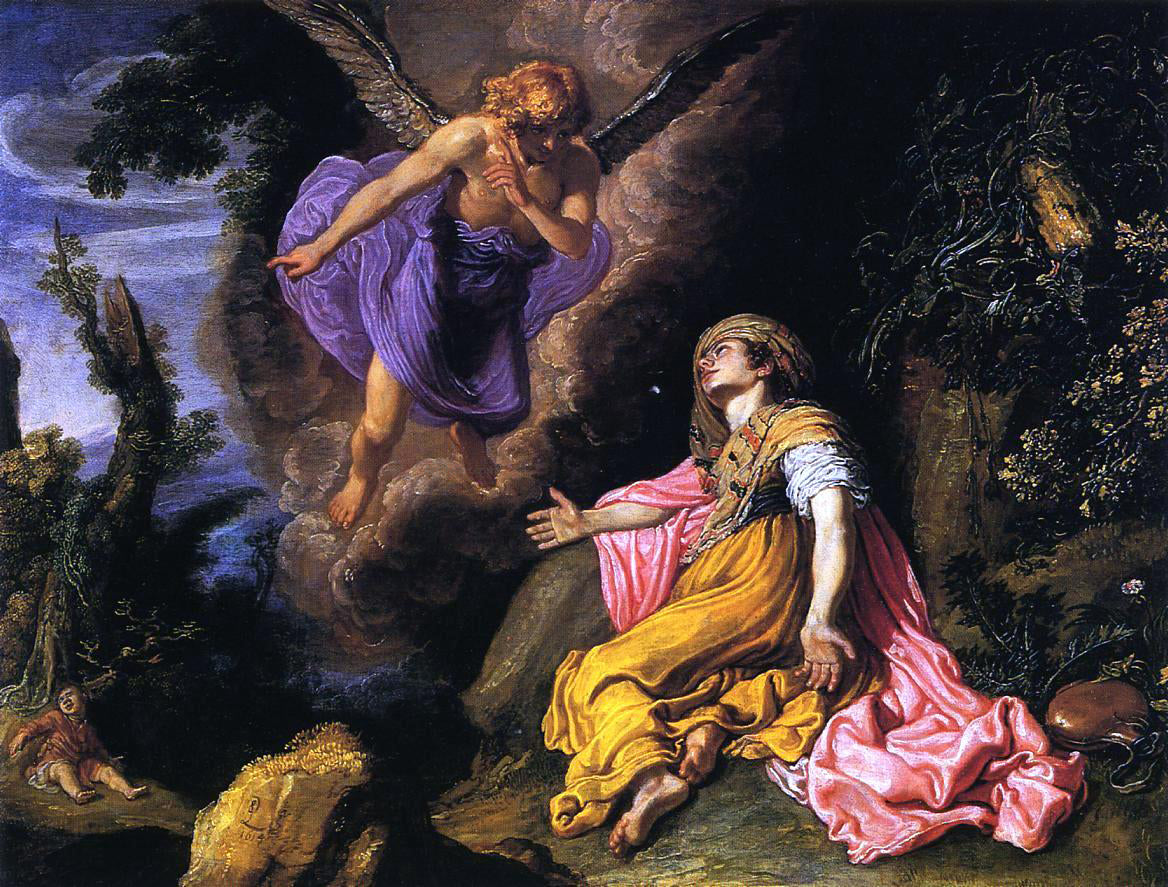 Pieter Lastman Hagar and the Angel - Canvas Print