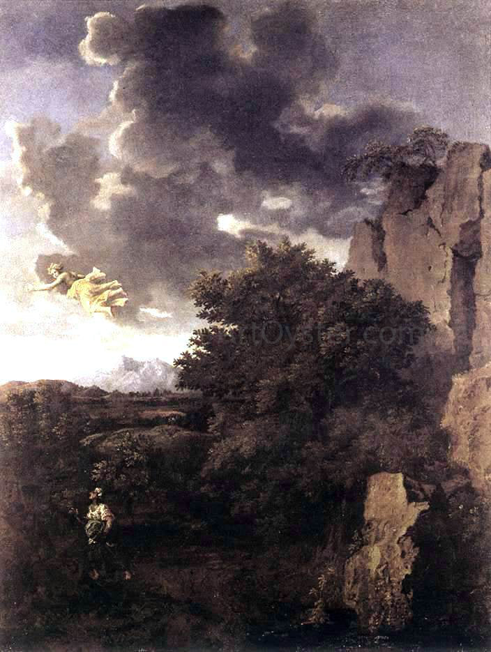 Nicolas Poussin Hagar and the Angel - Canvas Print