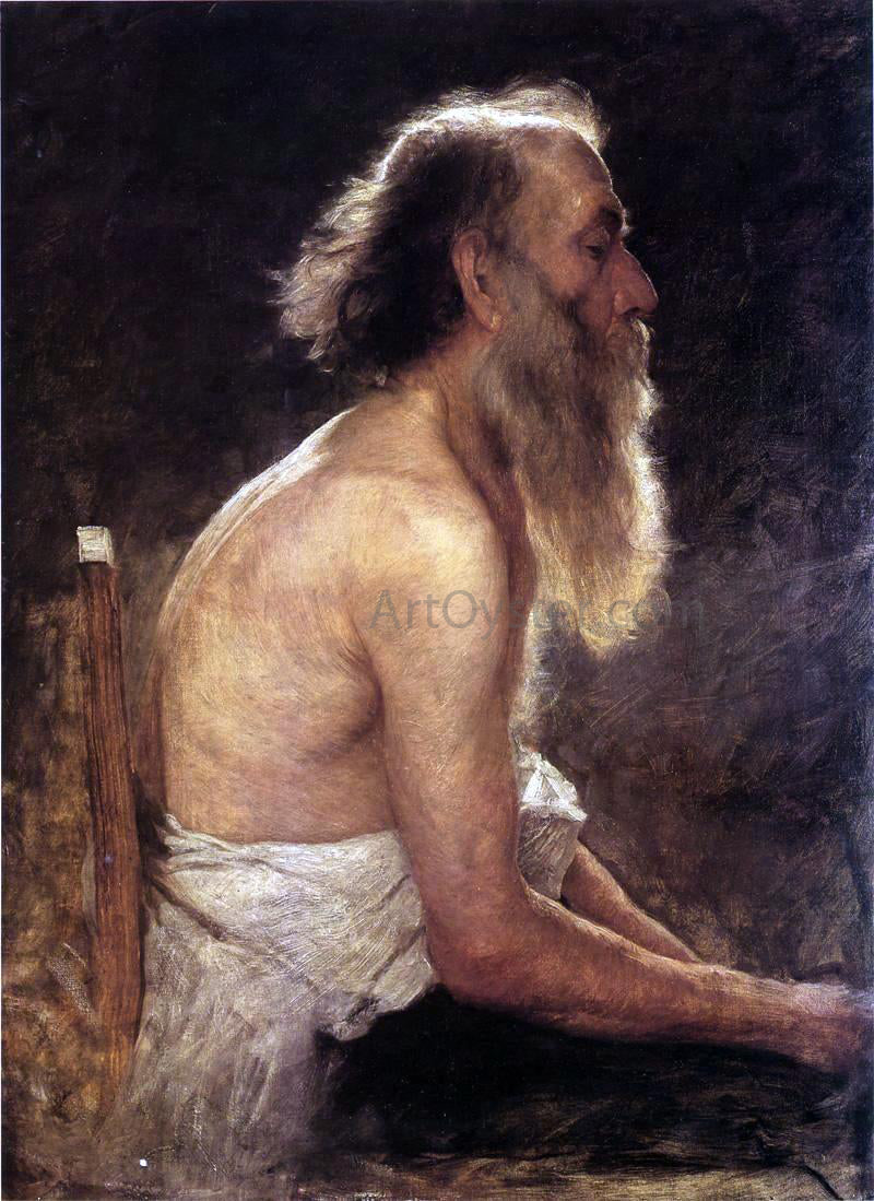 John Ottis Adams Half-Length Figure Study - Canvas Print