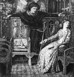 Dante Gabriel Rossetti Hamlet and Ophelia - Canvas Print