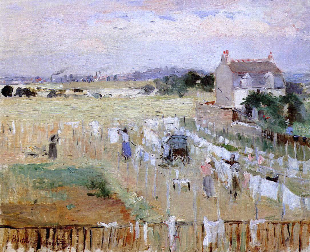 Berthe Morisot Hanging the Laundry out to Dry - Canvas Print