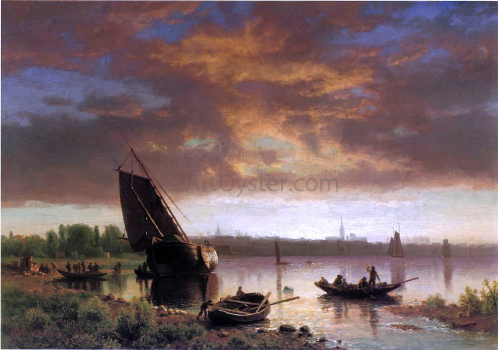 Albert Bierstadt Harbor Scene (also known as Potential) - Canvas Print