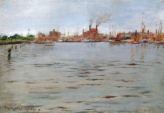 William Merritt Chase A Harbor Scene, Brooklyn Docks - Canvas Print