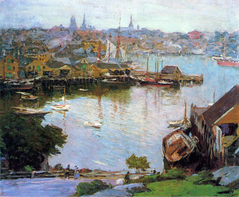 Edward Potthast Harbor Village - Canvas Print