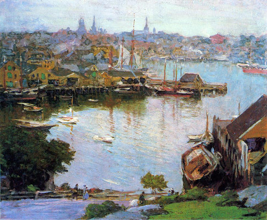 Edward Potthast Harbor Village - Canvas Print
