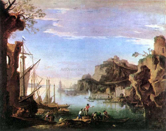 Salvator Rosa Harbour with Ruins - Canvas Print