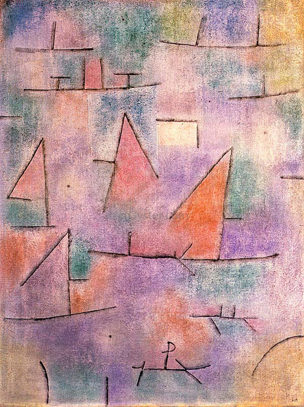 Paul Klee Harbour with Sailing Ships - Canvas Print