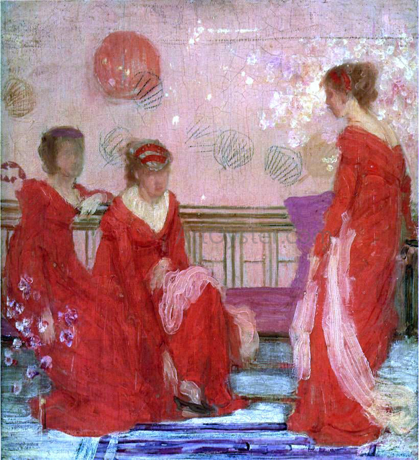 James McNeill Whistler Harmony in Flesh Colour and Red - Canvas Print
