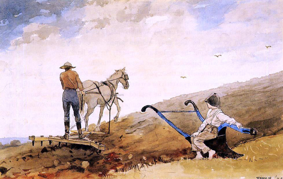 Winslow Homer Harrowing - Canvas Print