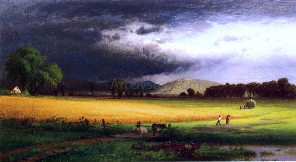 William M Hart Harvest Scene - Valley of the Delaware - Canvas Print