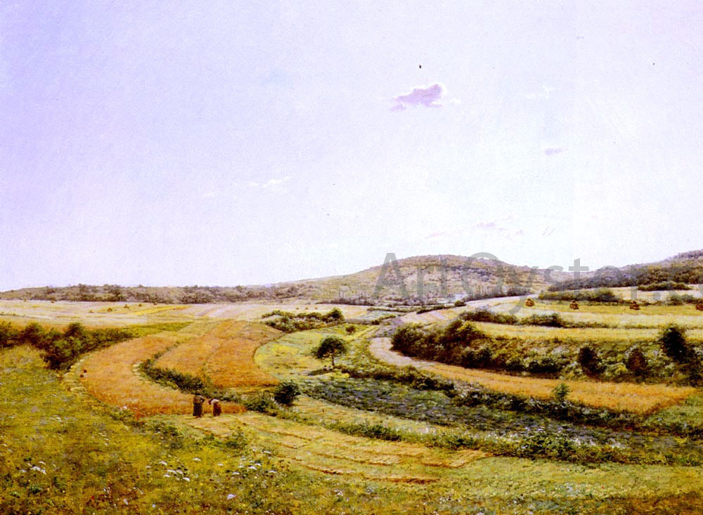 Jean Ferdinand Monchablon Harvesters In An Extensive Landscape - Canvas Print