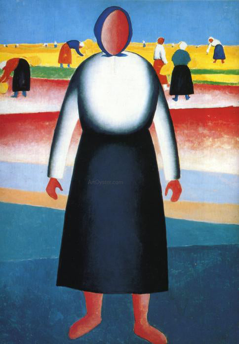 Kazimir Malevich Harvesting - Canvas Print