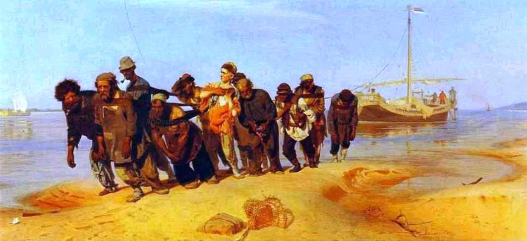 Ilia Efimovich Repin Haulers on the Volga - Canvas Print