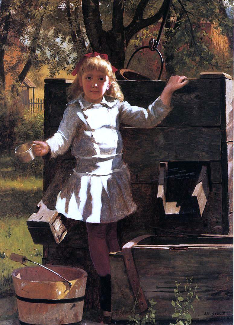 John George Brown Have a Drink - Canvas Print