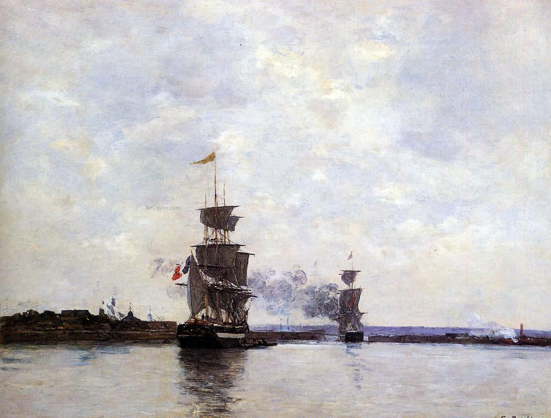 Eugene-Louis Boudin Havre, the Outer Harbor - Canvas Print