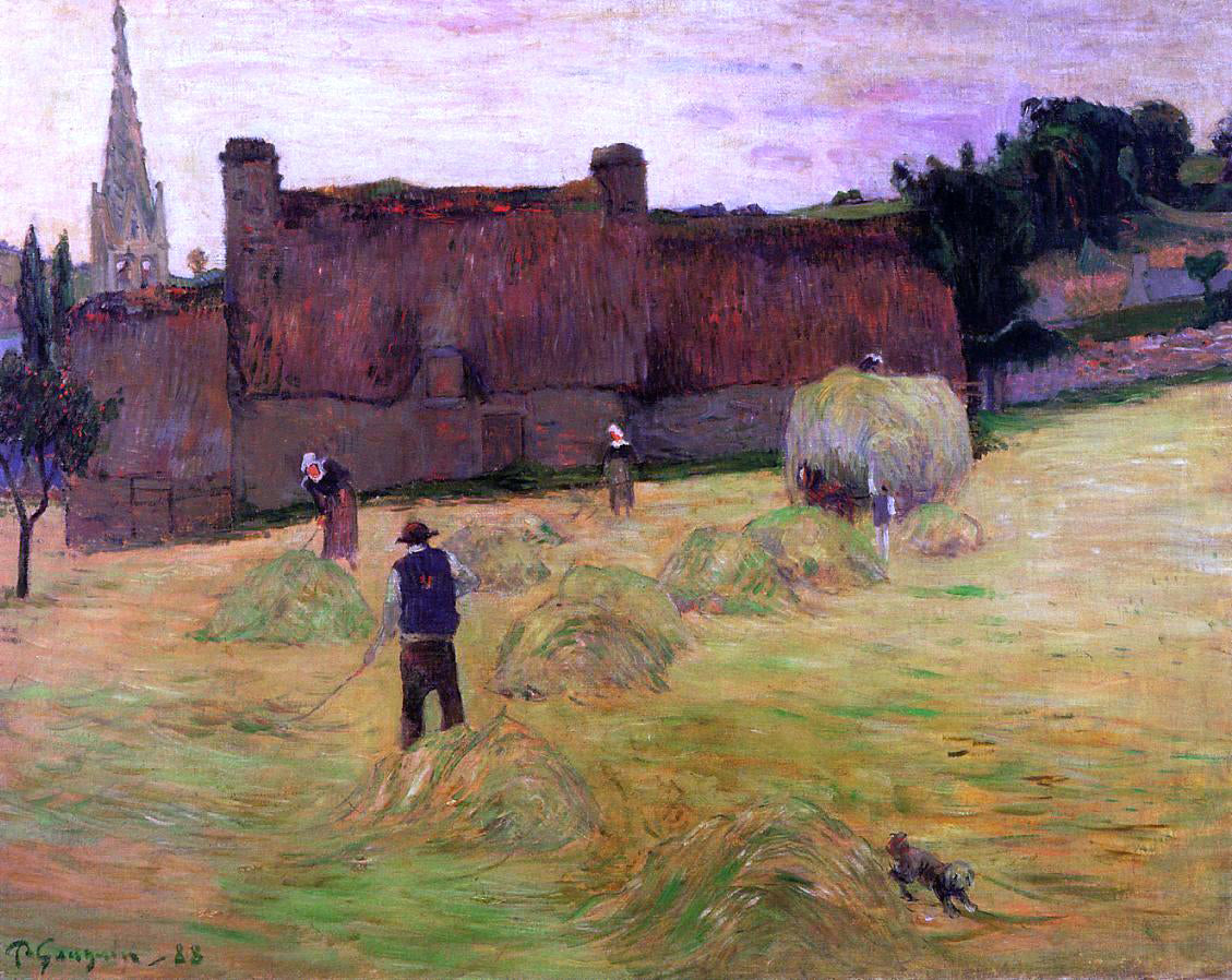Paul Gauguin Haymaking - Canvas Print