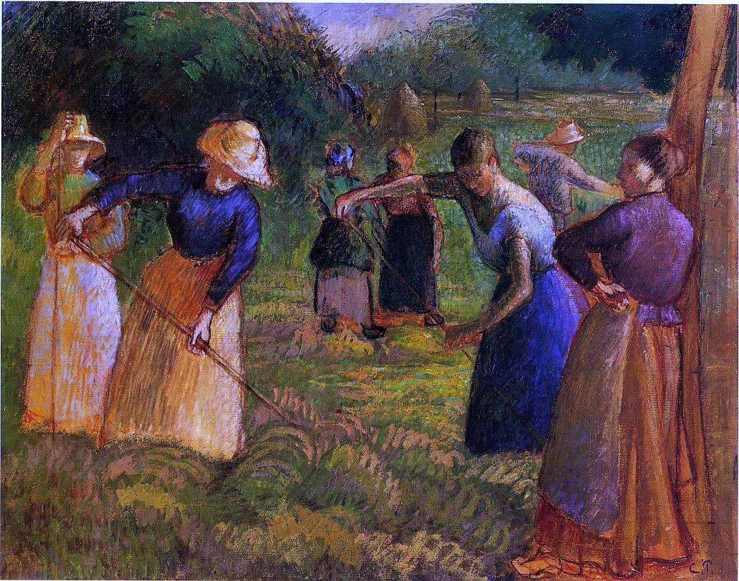Camille Pissarro Haymaking in Eragny - Canvas Print