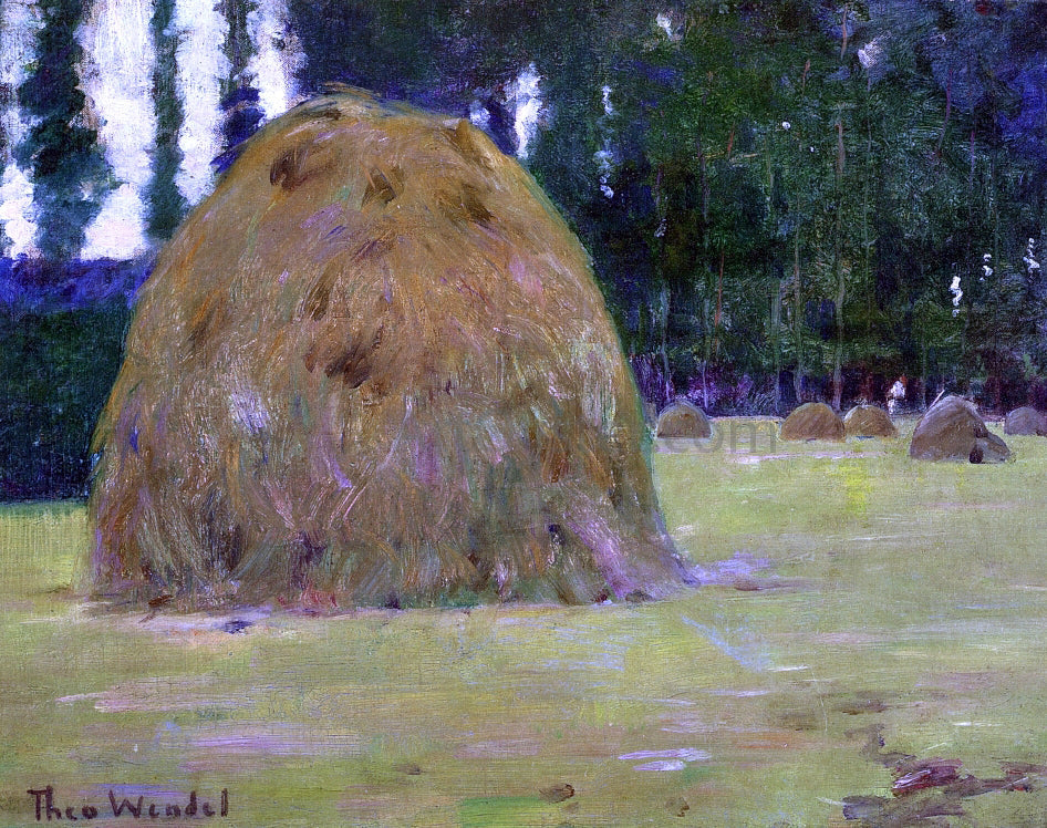 Theodore Wendel Haystacks in Giverny, France - Canvas Print