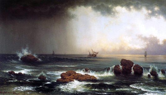 Martin Johnson Heade Hazy Sunrise at Sea - Canvas Print