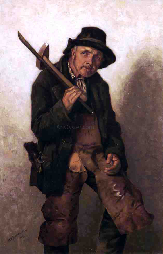 John George Brown He Toils at Eighty - Canvas Print