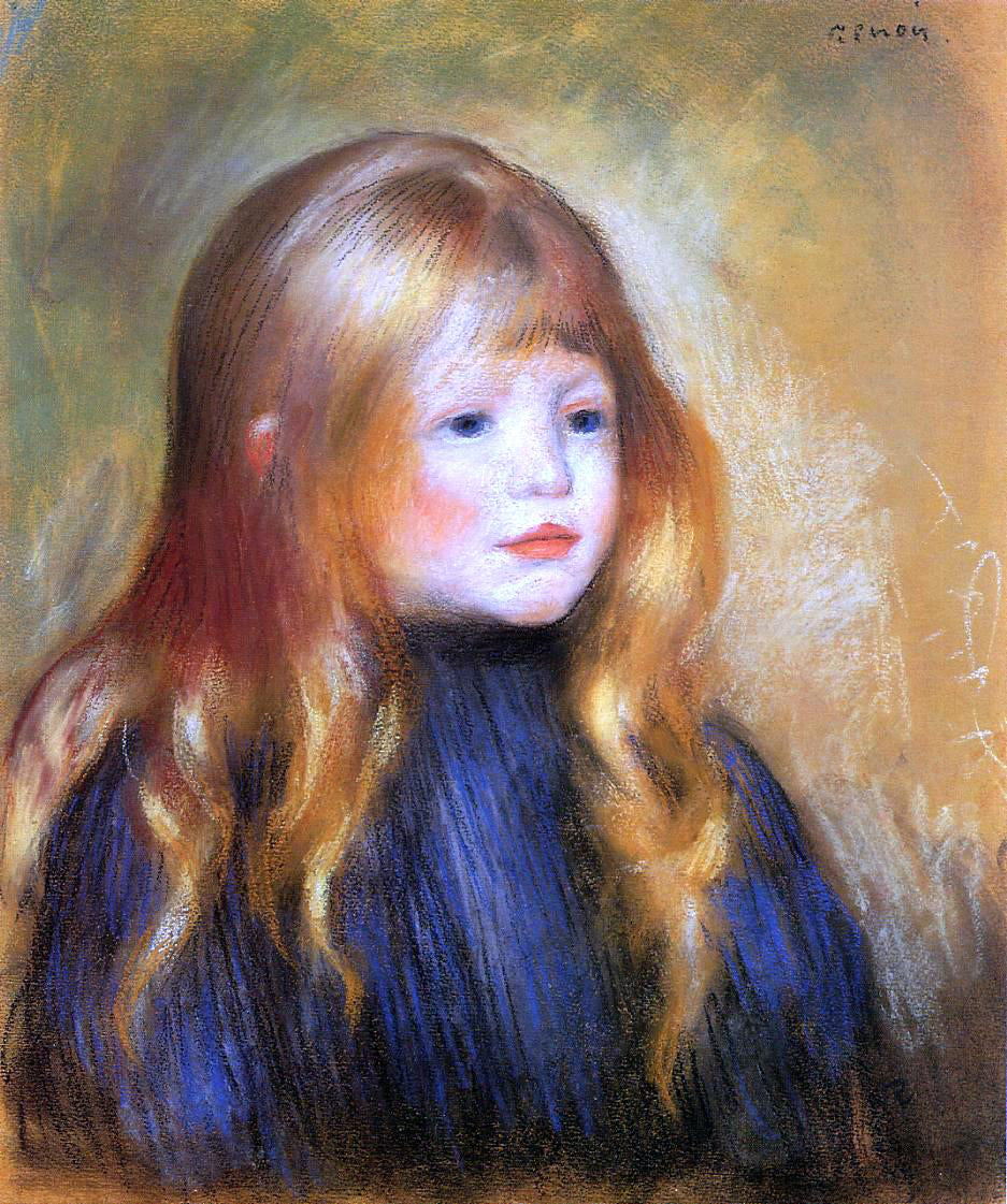 Pierre Auguste Renoir Head of a Child (also known as Edmond Renoir) - Canvas Print
